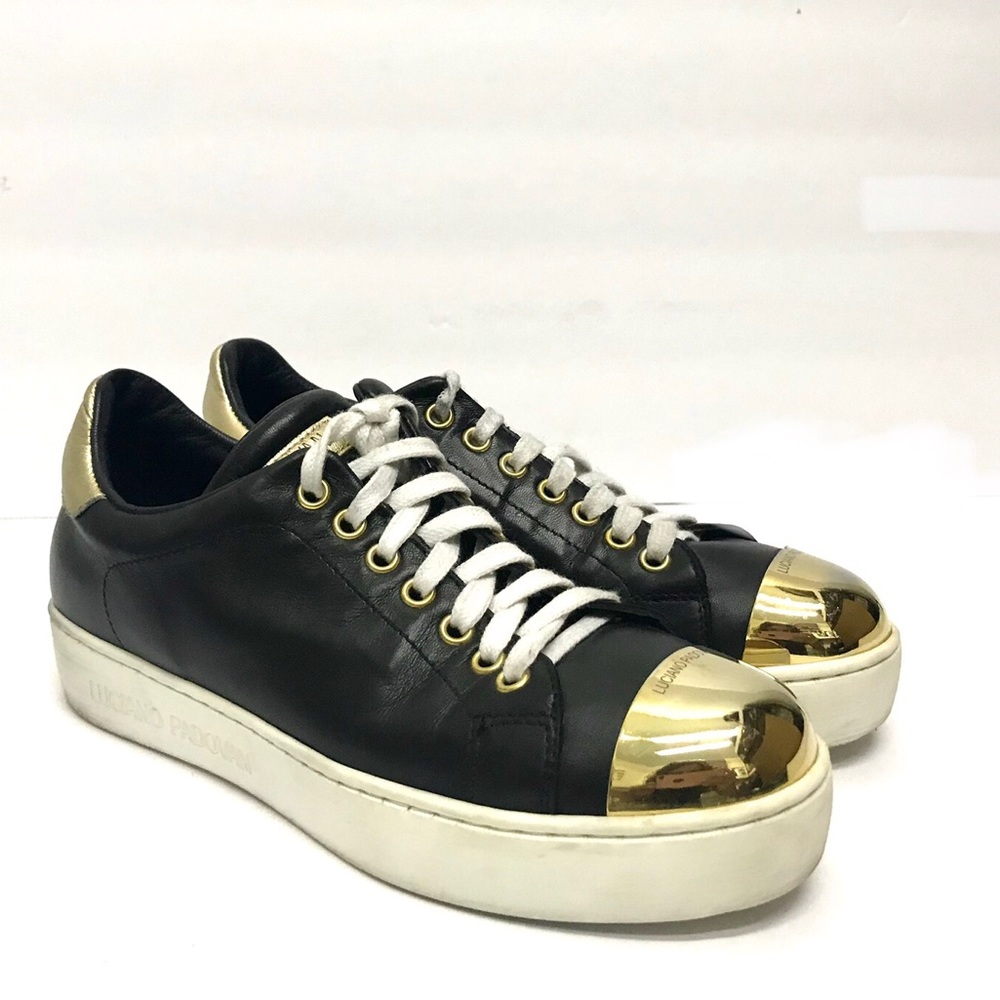 Luciano Padovan Leather Sneakers w Gold Toecap S 7